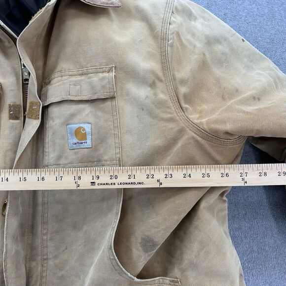 Vintage Carhartt Jacket Men XL Large Duck Canvas Chore Coat Corduroy Collar Barn - Picture 13 of 16